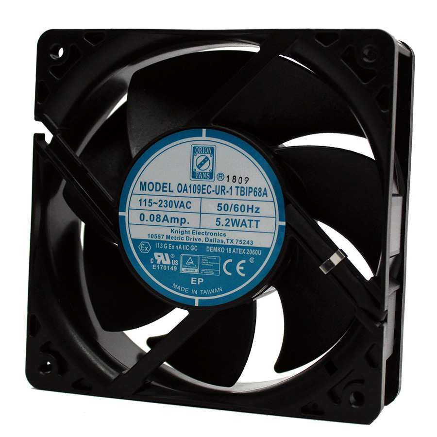 Orion Fans OA109EC-UR-1TBIP68A EC Fan, 90V-265V, Universal Voltage, 120x120x38mm, OA109EC-ATEX Series