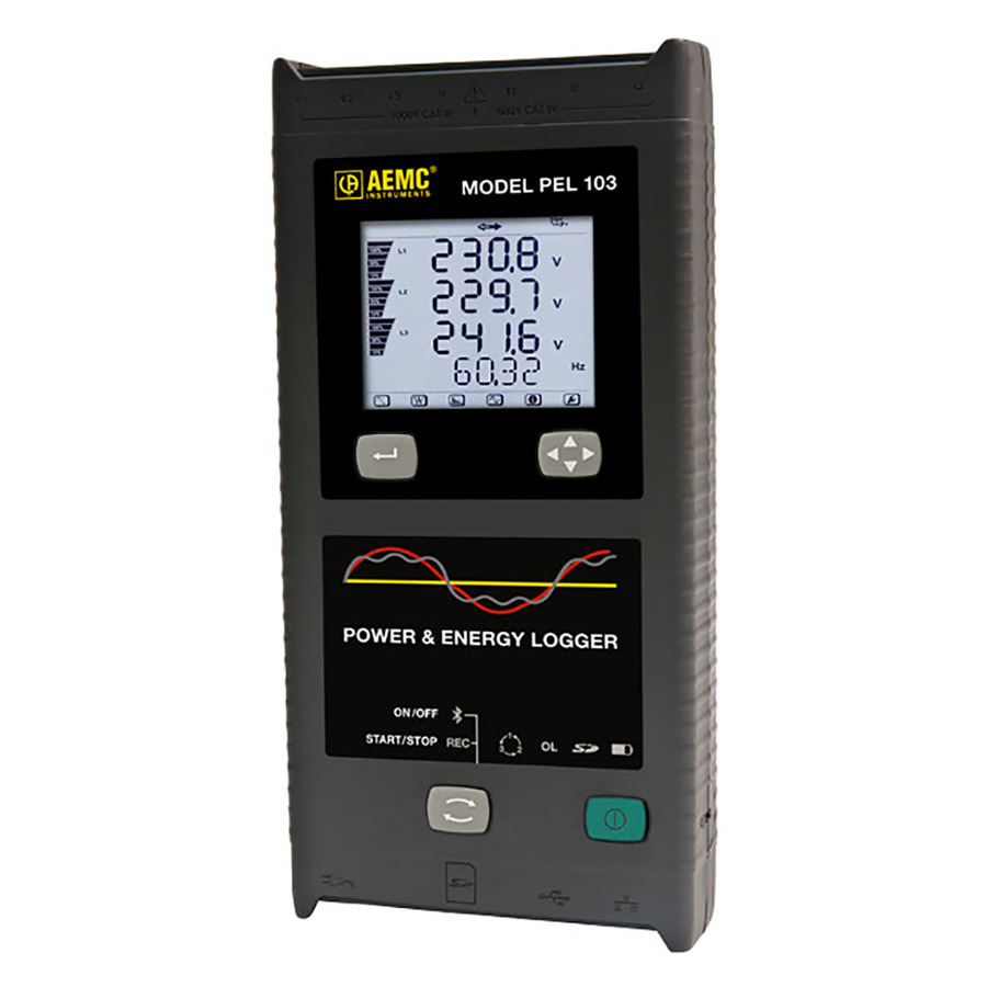 AEMC Instruments PEL103 AC Power Quality Analyzer, 3Phase Logger, 3 Sensors, PEL 100 Series