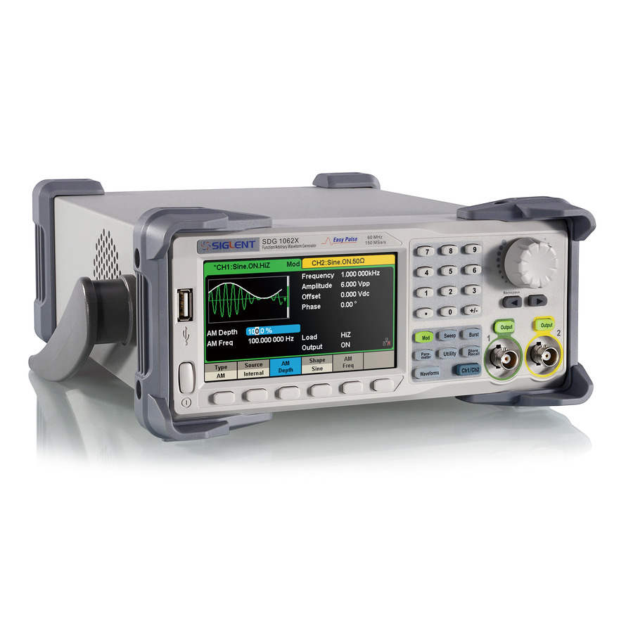 Siglent SDG1062X Function/Arbitrary Waveform Generator, 2 CH, 60 MHz, SDG1000X Series