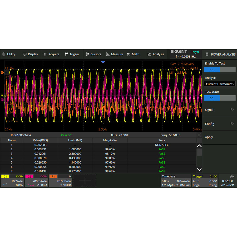 Siglent SDS-5000X-PA Oscilloscope Power Analysis Option, SDS5000X Series