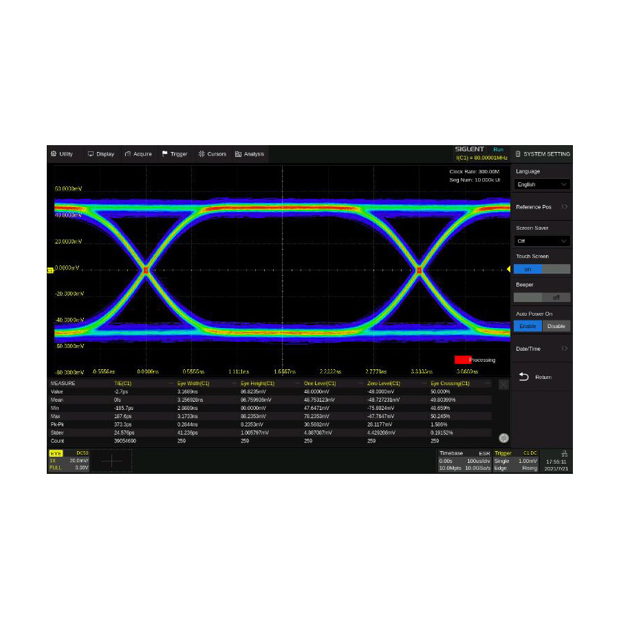 Siglent SDS6000Pro-EJ Eye Diagram/Jitter Analysis Software Option/SDS6204A, SDS6000A Series