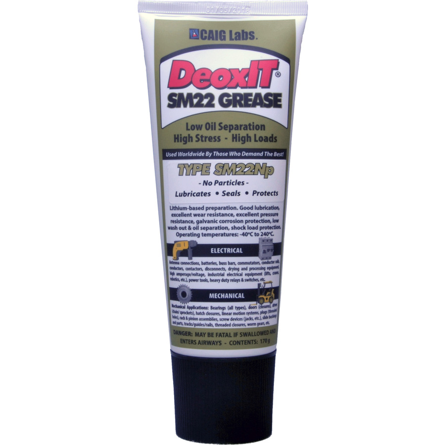 Caig Labs SM22-N6 Grease, High Performance, No Particles, DeoxIT Series, 170 g, Squeeze Tube