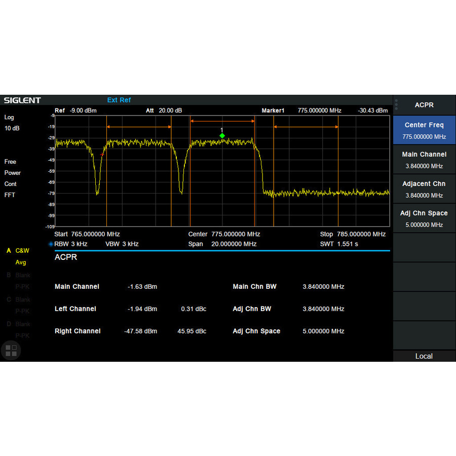 Siglent SVA1000X-AMK Advanced Measurement Kit Software Option, ACPR/CHPower/OBW, SVA1000X Series