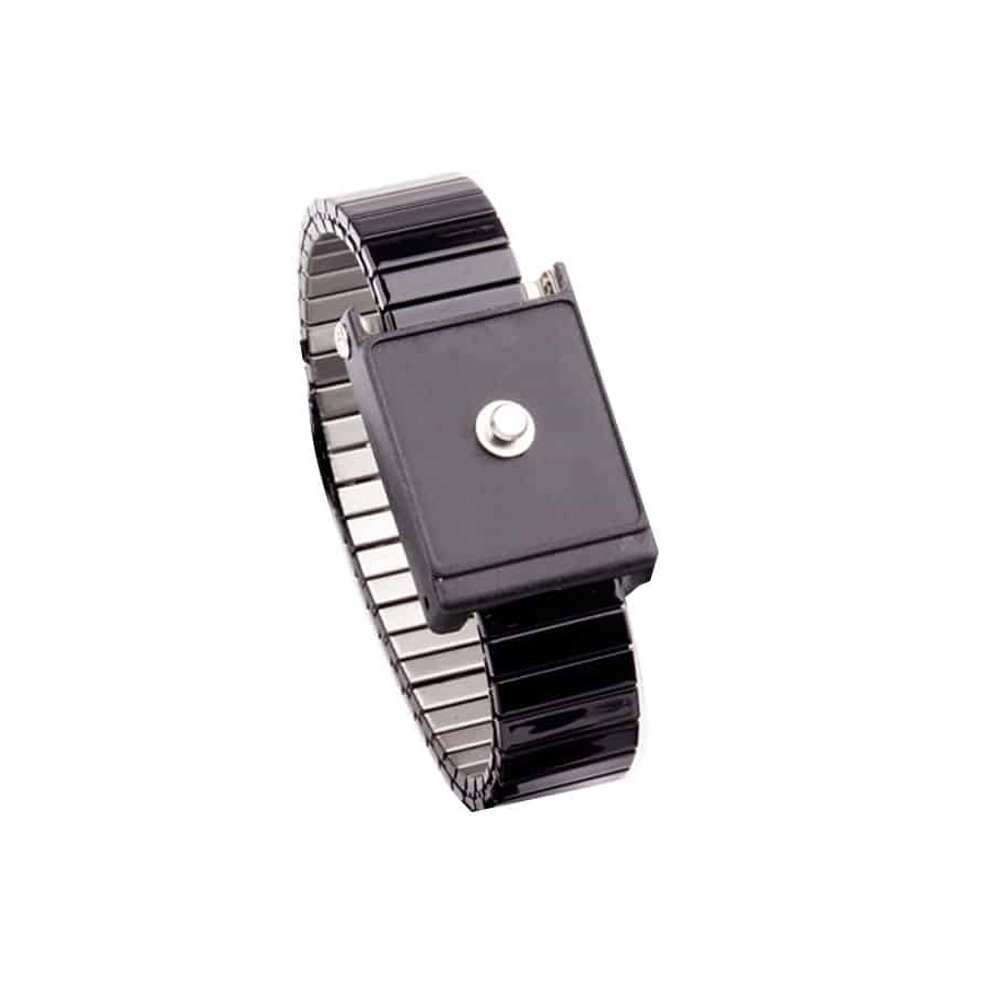 Techni-Pro TNP-WRST-ME4M-S Adjustable Wrist Strap, Metal, 4mm Machined Post, Male, Black