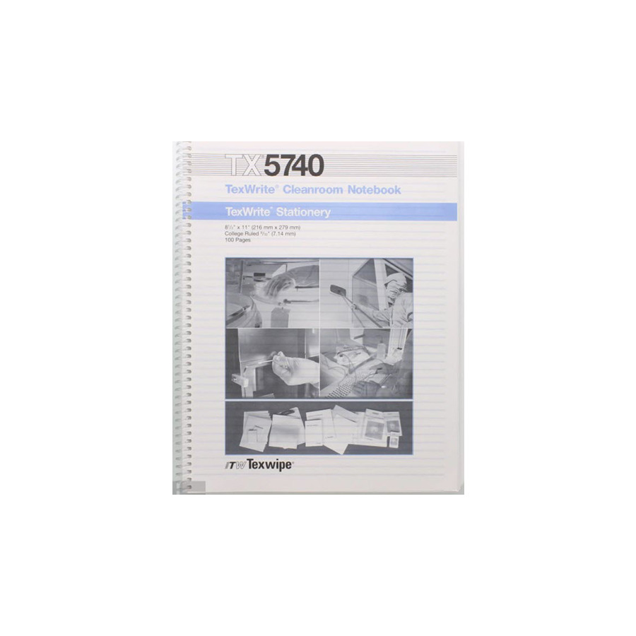 TestEquity: Texwipe TX5740 Cleanroom Notebook, Spiral, 8.5x11