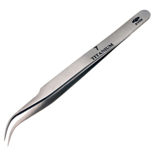 Aven 18072TT Titanium Style 7 Precision Tweezers Bent Tip