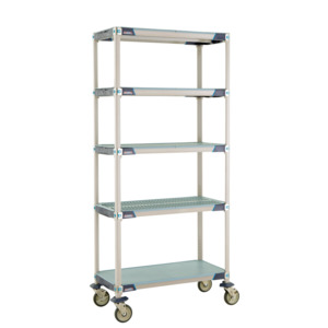 MetroMax i 4-Shelf Industrial Plastic Shelving Mobile Cart, Open Grid  Shelves - Metro