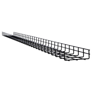 Wire Mesh Cable Tray: 6 in Wd, 2 in Ht, 10 ft Lg, 27 lb, Steel, Zinc Plated