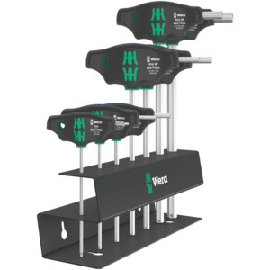 Wera Tools 05023454001 - 454/10 HF Imperial T-handle Hex-Plus Screwdriver  Set w/Holding Function, 10pcs