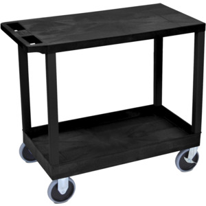 Luxor EC21HD-B Utility Cart, 32" X 18" One Tub/One Flat Shelves ...