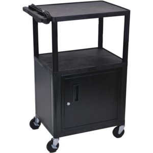 Luxor LP42CE-B AV Cart, 42"H 3 Shelves Cabinet Electric | Techni-Tool