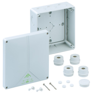 Altech 816-910 Enclosure, Polystyrene, Gray, Metric Knockouts, 7.09