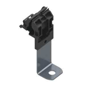 Hellermann Tyton North America 151-01438 Ratchet P Clamp, 0.24"-0.54" Bundle Dia., 90 Degree Long Length, 0.405" Hole Diameter, PA66HIRHSUV, Black, 1.37" Width, 5.11" Length (Pack of 200)