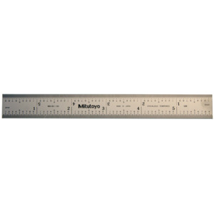 Mitutoyo Series 182 Steel Rulers, 18 in, 4R, Wide, Stainless Steel, Rigid