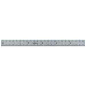 Mitutoyo 182-105 Steel Rule, Rigid, 6in, 32/64ths/0.5/1mm