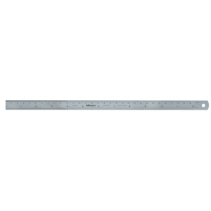 Mitutoyo 182-162 Ruler, Rigid, 24, 16R, 13/16 Wide, Stainless Steel,  Satin Chrome Finish