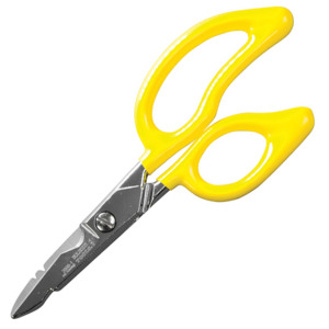 Klein Tools 26001 All-Purpose Electrician Scissors, Serrated Blades,  Notches, 6.75 OAL