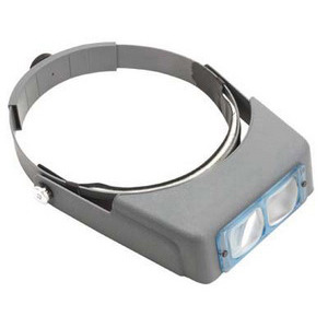 Donegan DA-7 OptiVISOR Headband Magnifier, 2.75X Magnification Glass Lens Plate, 6 Focal Length