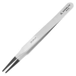 Excelta 2A-SA-LH Tweezers - Flat Point - Lens Handling - Straight Tapered - Anti-Mag. SS - Rubber Coated