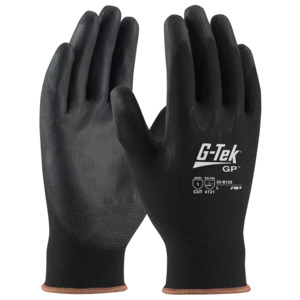 G-Tek 33-B125/XXL Gloves, Polyurethane, Flat Grip, Seamless Knit, Nylon ...