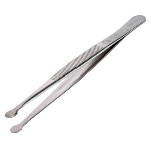 33A.SA.1, Ideal Tek Tweezers High Precision Stainless Steel Flat Round  115mm