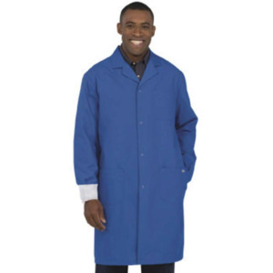 Worklon 3410 5XL Lab Coat Work Stat Unisex ESD Safe Lapel Collar Cuffs Royal Blue 41