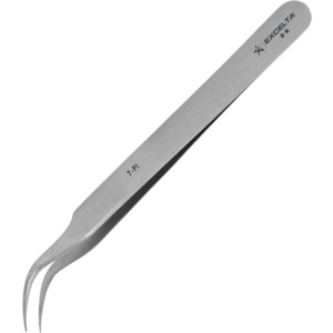 Excelta 7-PI Tweezers, Style 7s, High Precision, Curved, Carbon Steel ...