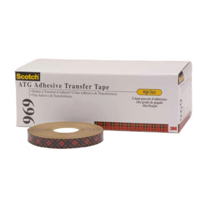 3M 7000123364 Scotch ATG Adhesive Transfer Tape 969 Clear 5 X18yd 5 Mil PN6493 12 Rolls