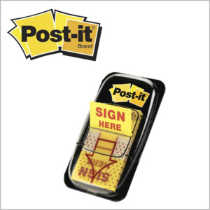 3M 7010301771 Post-it Sign Here Flags 680-SH12, 1 in. x 1.7 in. (25.4 ...