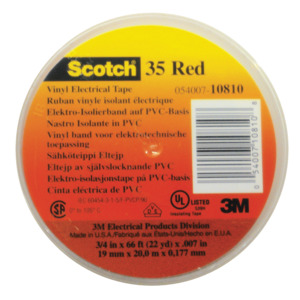 3M Scotch Professional Grade Vinyl Electrical Tape 35 - Yellow, 3/4x66FT