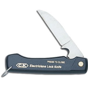CK Tools 484001 Folding/Locking Electricians Knife, 4-3/8 (111mm) OAL  Folded