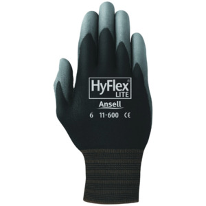 【美品】NICENESS HUGH TestEquity: Ansell 103363 Gloves, Polyurethane, Poly Grip, Black