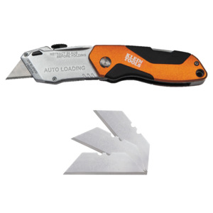 Klein Tools 44130 Auto-Loading Folding Utility Knife, 4.125