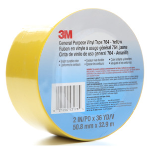 3M 7000123886 General Purpose Vinyl Tape 764, Black, 1