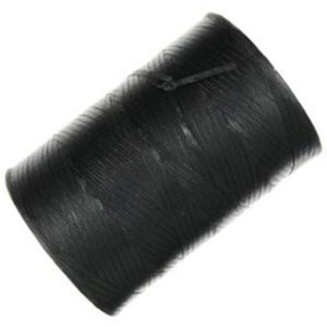 GUZON DIY Hand Work Waxed Lacing Tape Flat Leather Thread 260m Spool Black