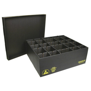 Protektive Pak 38815 Adjustable ESD-Safe Corrugated Divider Tote with 10  Cells (8 x 9-3/4 x 3-1/2)