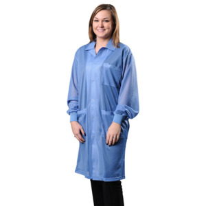 Certified Level 3 Static Shielding TT_JKC9024SPBK Transforming Technologies JKC 9024SPBL ESD Smocks with High ESD Protection Black Large Light Weight 