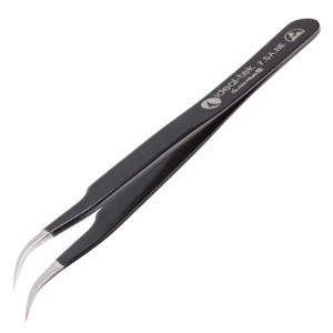 Techni-Pro 758TW7770 High Precision Tweezers, Style 7, SS, curved,Very  Fine,4.7