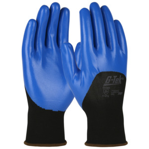 G-Tek Nitrile Coated Nylon Gloves, Coated Work Gloves