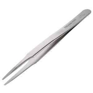 Techni-Pro 758TW240 - High Precision Tweezers, Style F,  Anti-Acid/Anti-Magnetic, Stainless Steel, Squared, 4.7