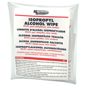 MG Chemicals 824-WX50 Alcohol Wipes, 99.9% Isopropyl, Individual Packs,  50/Box