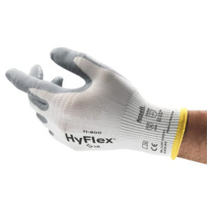 Ansell 11-618 HyFlex General Purpose Gloves,Black/Blue,7,PR