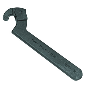 Proto JC474 Adjustable Hook Spanner Wrench, Black Oxide Finish, 2in to  4-3/4in Capacity, 11-3/8in OAL