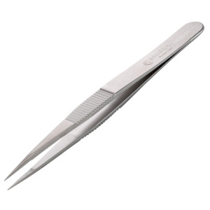 Techni-Pro 758TW248 Mini Tweezers, Style M00D, Anti-Acid/Anti-Mag, SS,  Fine, Sharp, Serrated, 3.5