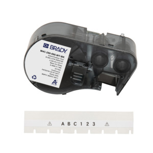 Bady M4C 250 595 WT BK All Weathe Labels, 0.25 In X 25 Ft Vinyl Black On White B 595 59376%2f888434 59376%2f