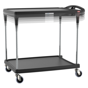 Metro myCart MY1627-34BL Black Utility Cart with Three Shelves and