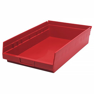 Quantum Storage Economy Shelf Storage Units with Bins, Red