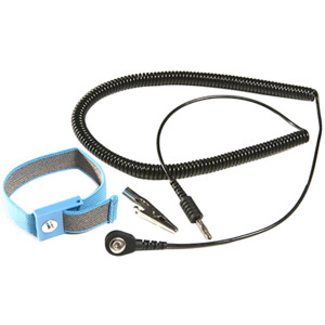 Desco S0101 Adjustable Wrist Grounding Strap, 4mm Snap, 6ft Coil Cord ...