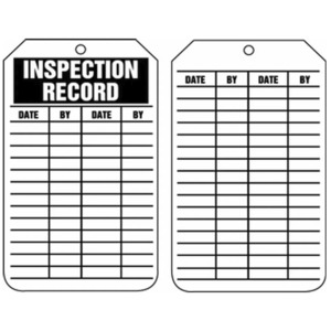 Rts Inspection Tag TestEquity: Justrite TRS307CTP Inspection Tag, “Inspection Record”, 5. ...