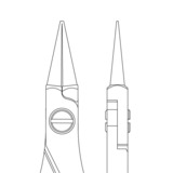 Ideal-Tek ES6041.CR.BG - High Precision Pliers, Round Nose, Smooth Jaws,  5.32